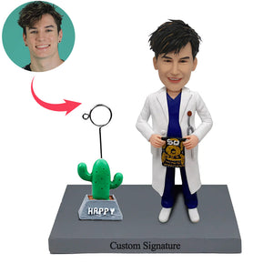 Dokter Bobblehead met Cactus-ornament