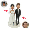 Aangepaste Bobblehead-bruidspaar uit foto's