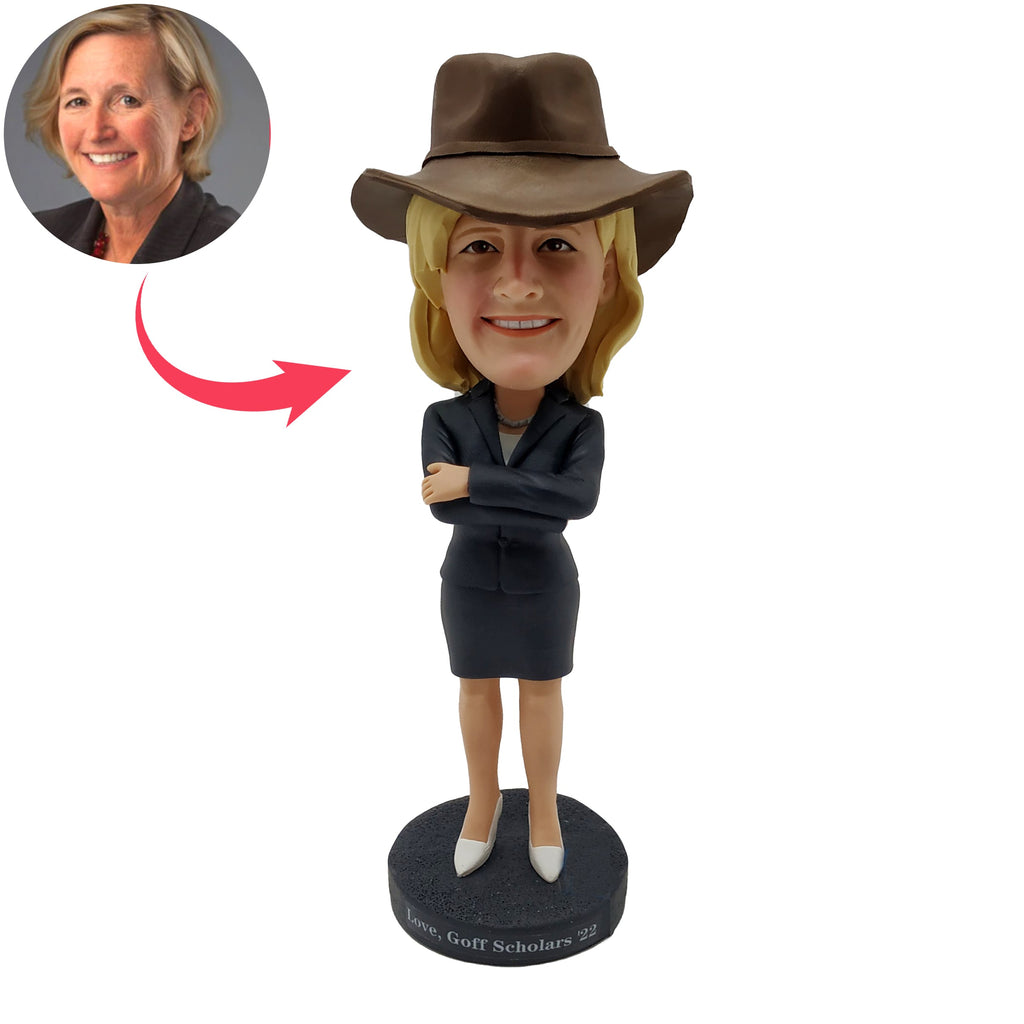 Cowboyvormige Bobblehead-pop voor vrouwelijke baas