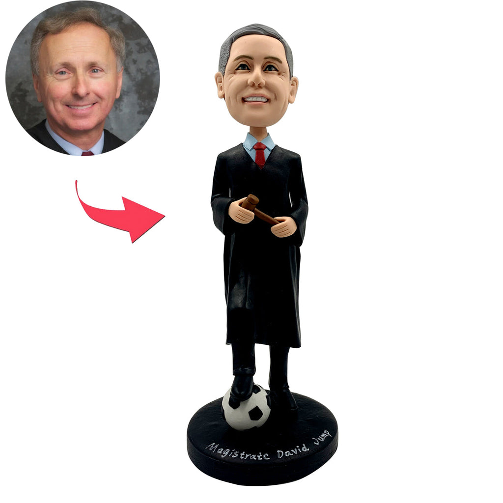 Aangepaste rechter Bobblehead met voetbal