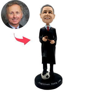 Aangepaste rechter Bobblehead met voetbal