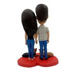 Aangepaste paar Bobblehead met hond