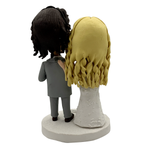 Aangepaste Bobblehead bruidsparen taart topper