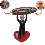 Burger grappige stijl bruiloft Bobblehead pop