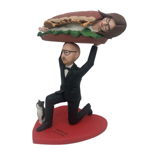 Burger grappige stijl bruiloft Bobblehead pop