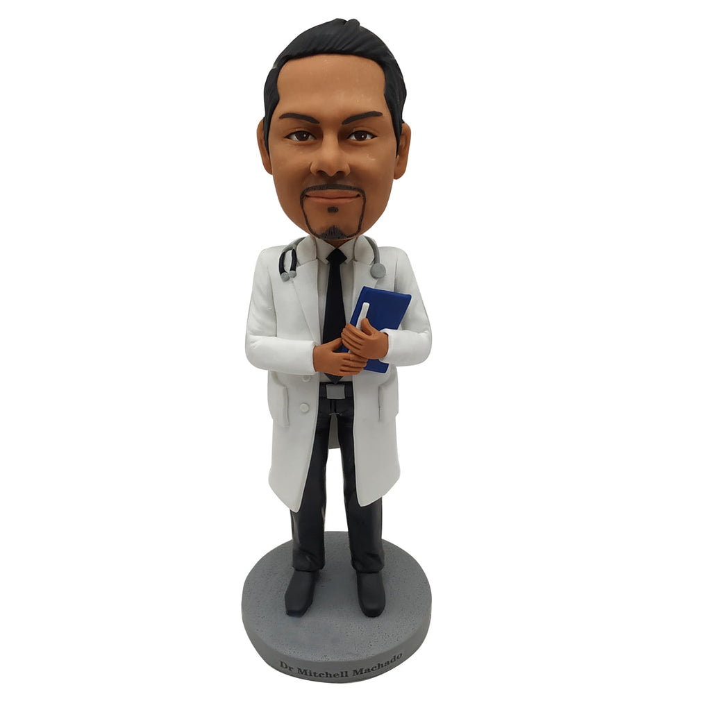 Aangepaste dokter Bobblehead op het werk