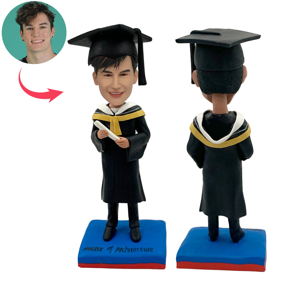 Aangepaste afstuderen universiteitsstudenten Bobblehead