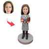 Aangepaste leraar Bobbleheads vrouw met jurk