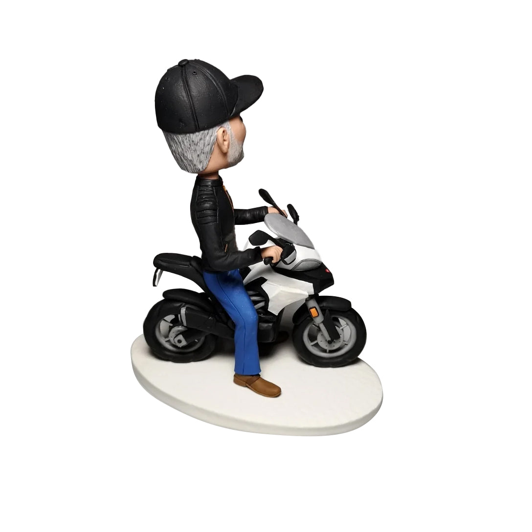 Vaderdag gepersonaliseerd Bobblehead-cadeau met motorfiets