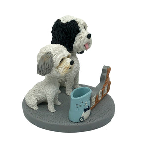 Aangepaste Bobblehead twee schattige honden