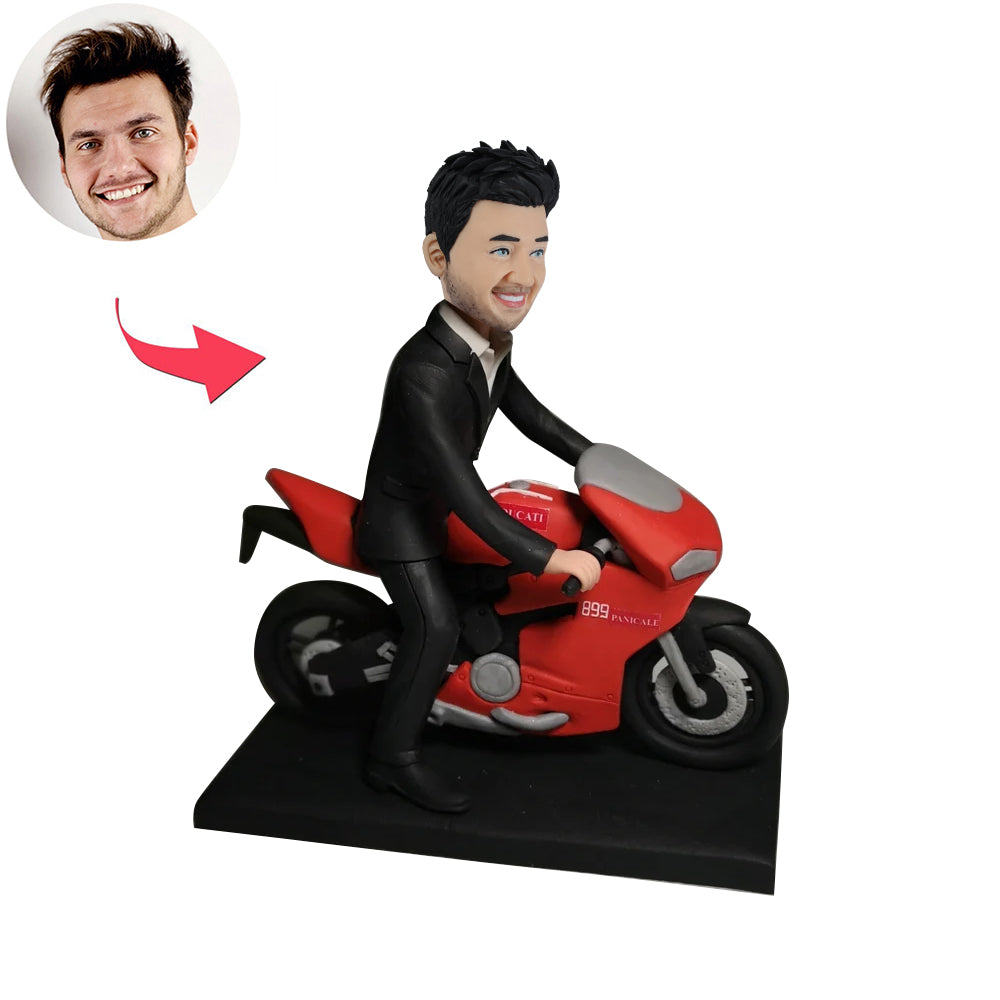 Bobblehead-pop voor motorjongen