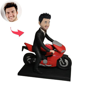 Bobblehead-pop voor motorjongen