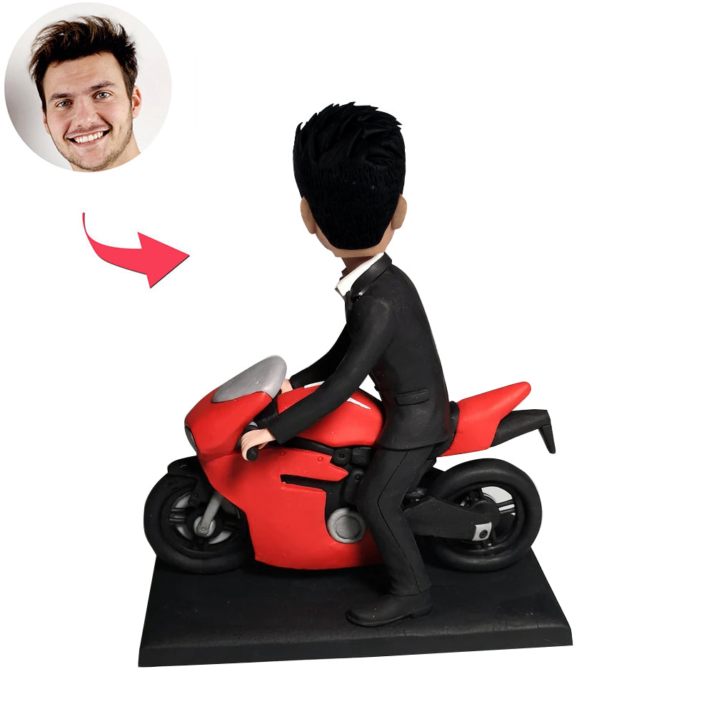 Bobblehead-pop voor motorjongen