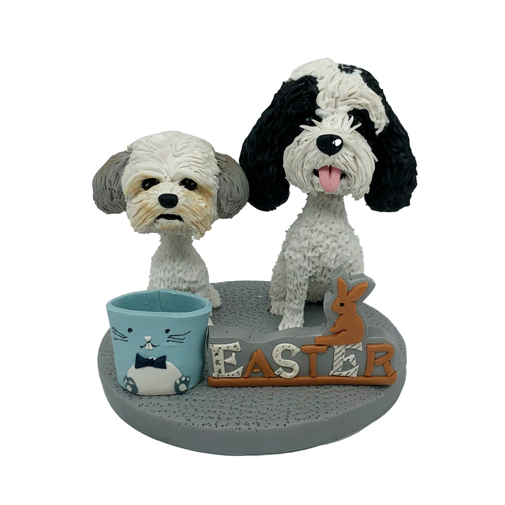 Aangepaste Bobblehead twee schattige honden