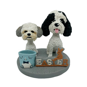 Aangepaste Bobblehead twee schattige honden