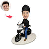 Vaderdag gepersonaliseerd Bobblehead-cadeau met motorfiets