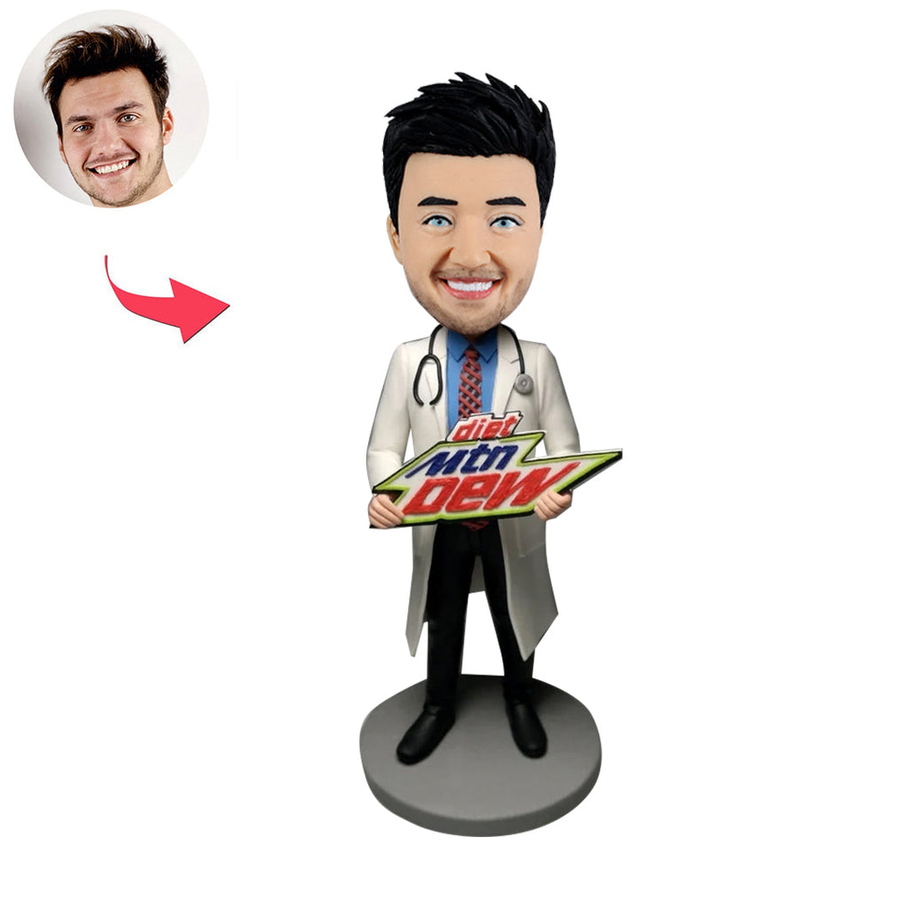 Aangepaste dokter Bobblehead met slogan