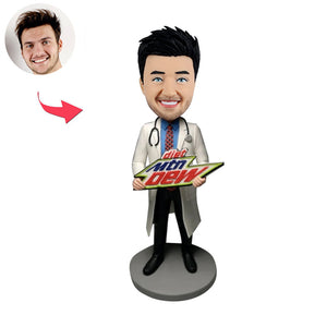 Aangepaste dokter Bobblehead met slogan