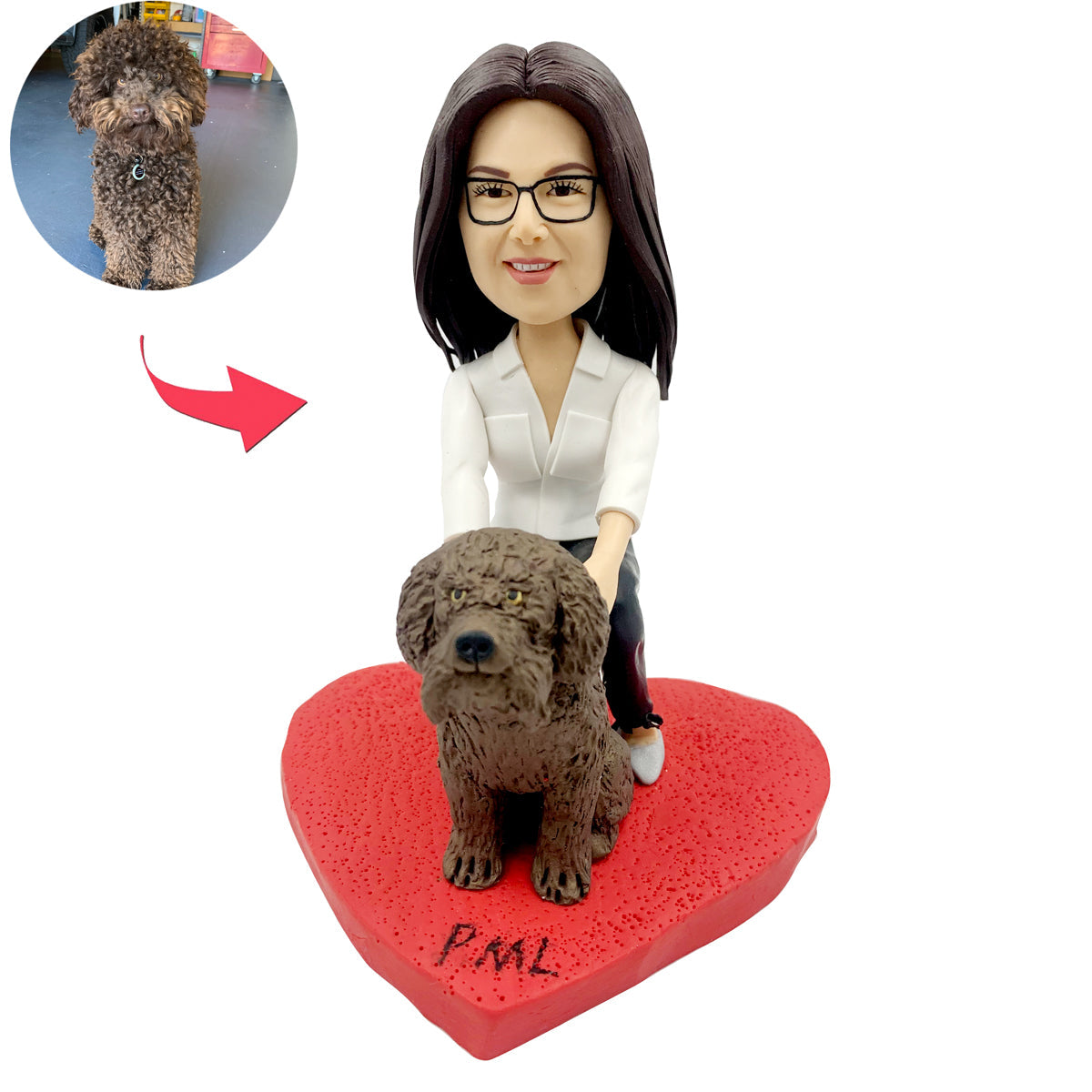 Aanpasbare Bobblehead-persoon en huisdieren