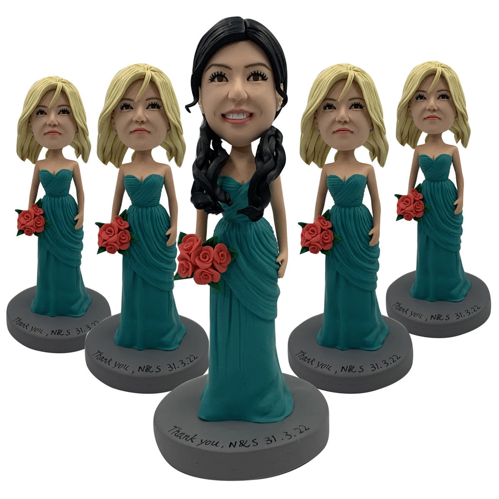 Aangepaste bruidsmeisje Bobblehead-poppen