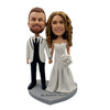 Aangepaste bruiloft Bobblehead met witte kleding