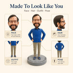 Volledig aanpasbare enkele Bobblehead-mannetje