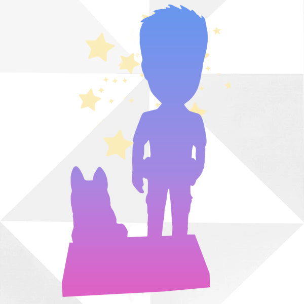 Volledig aangepaste politieagent Bobblehead met politiehond
