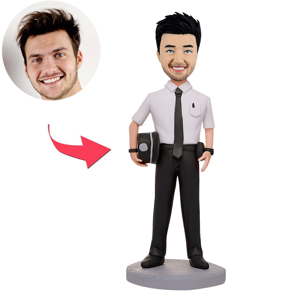 Aangepaste Bobblehead politieagent met hoed