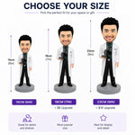 Custom Bobblehead Scientist Holding A Microscope