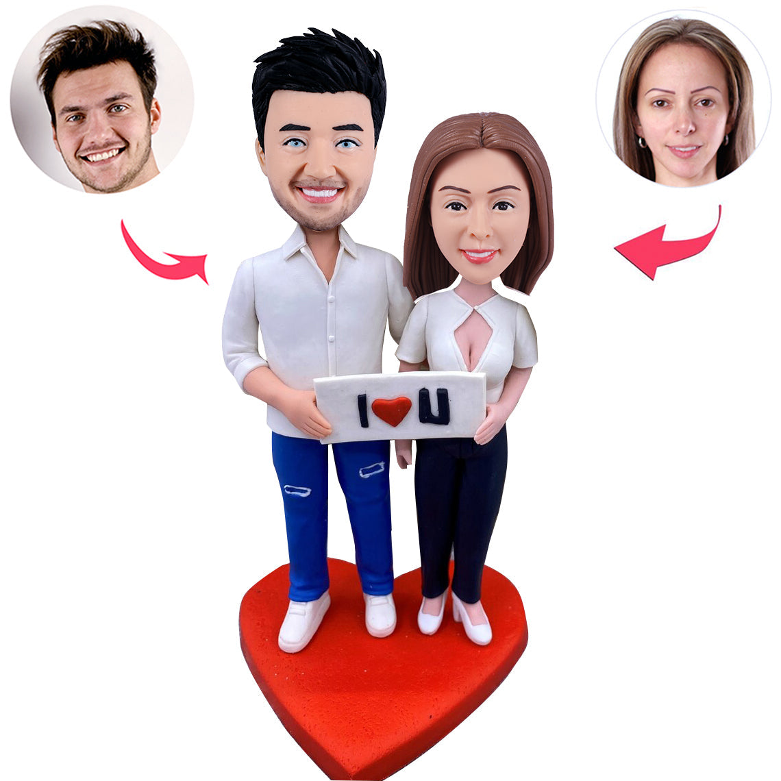 Gepersonaliseerde Valentijn cadeau paar Bobblehead