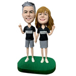 Sportieve duo bobblehead op maat