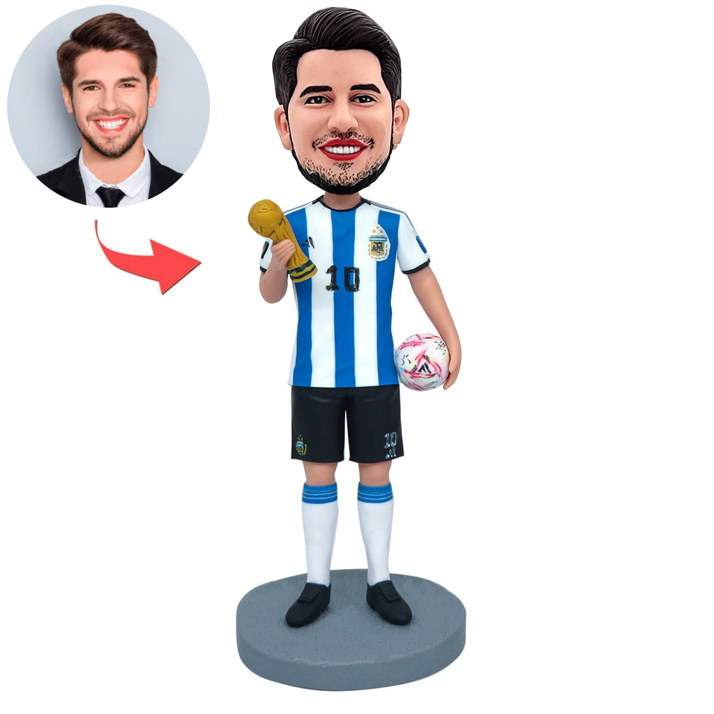 Wereldbekersterren Argentinië Messi Aangepaste Bobblehead met gegraveerde tekst
