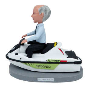 Aangepaste vader Bobblehead met rijdende speedboot