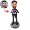 Aangepaste Super Dad Bobblehead in pak