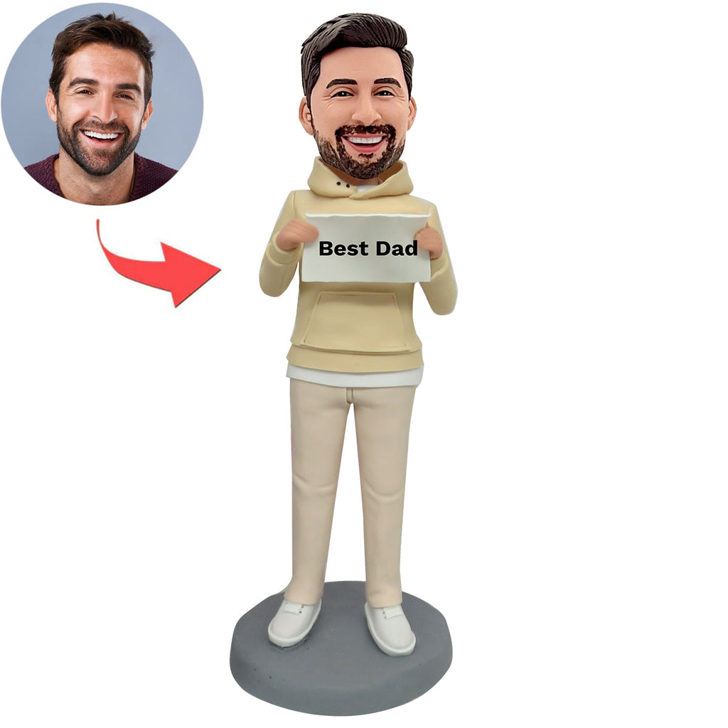 Aangepaste beste vader Bobblehead in hoodie