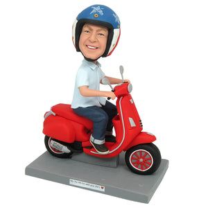 Aangepaste Bobblehead voor Vaderdagcadeau in motorfiets
