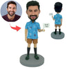 Aangepaste Super Dad Bobblehead in vakantie bloemenshirt