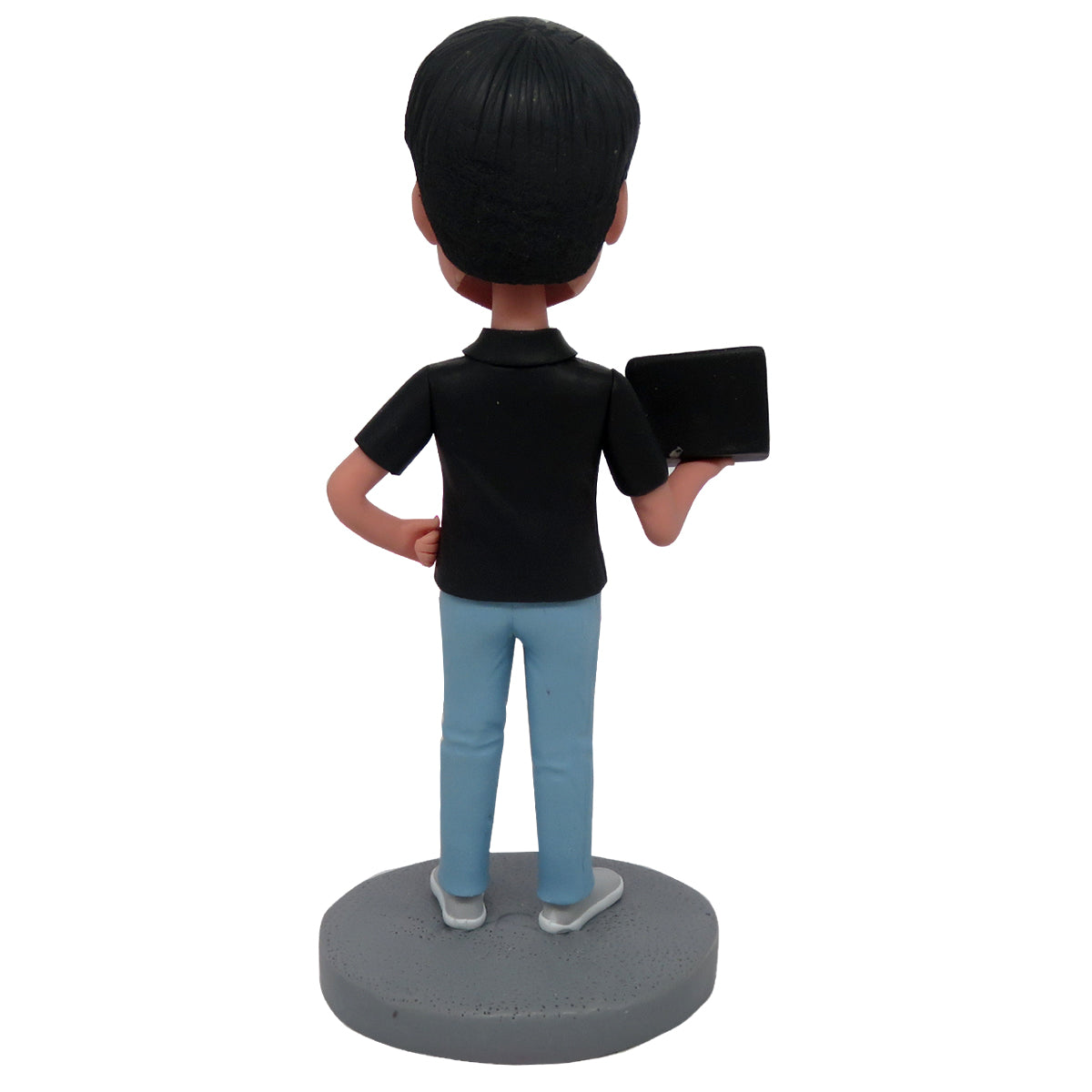 Aangepaste Bobblehead mannelijke software-ingenieur met computer