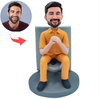 Grappige man op het toilet Aangepaste Bobblehead