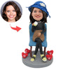 Elegante thee drinkende dame aangepaste Bobblehead
