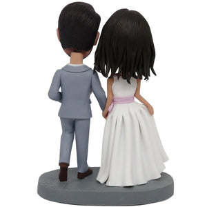 Bruidspaar is net getrouwd met aangepaste Bobblehead