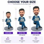 Male Boss Working with Computer Custom Bobblehead