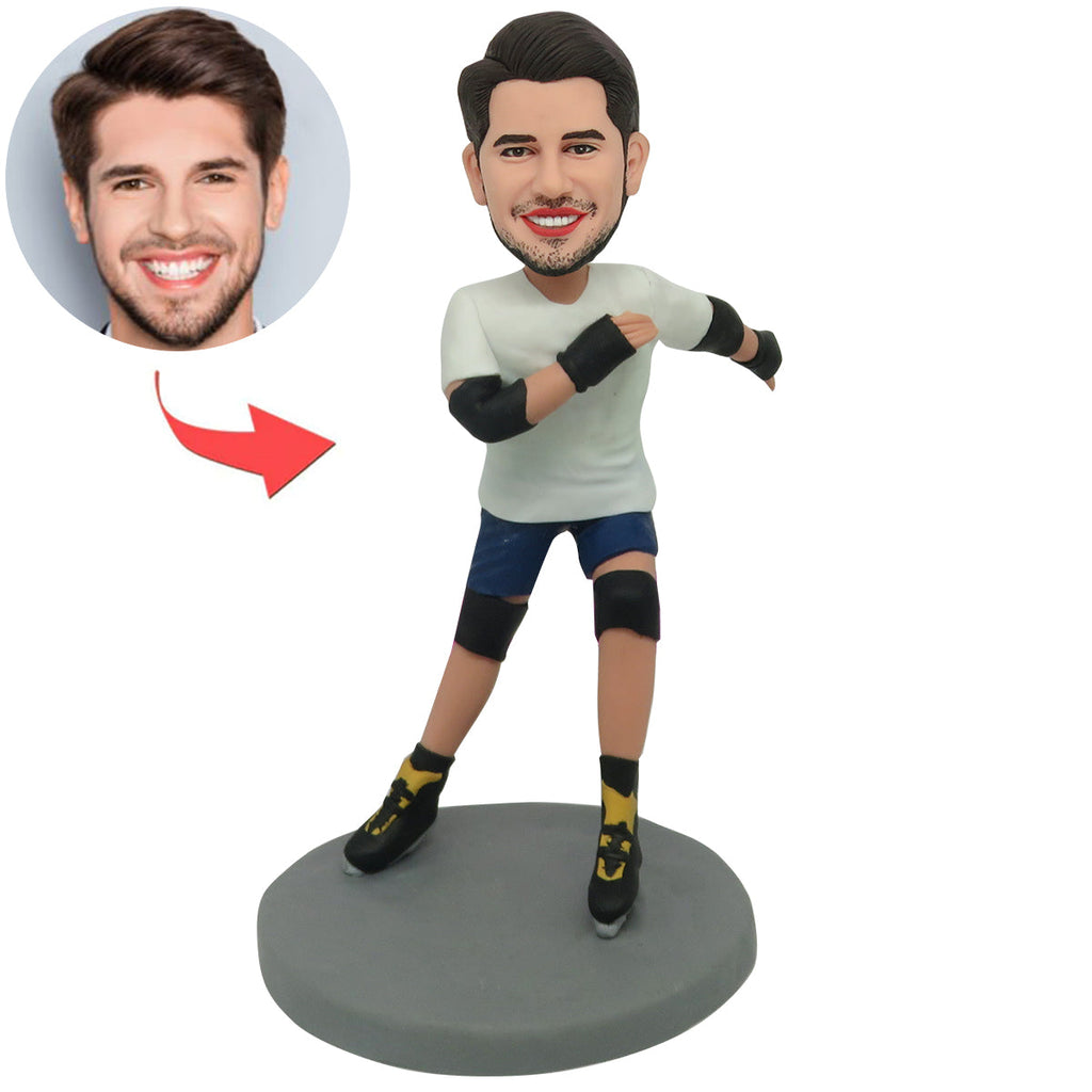 Aangepaste schaatsjongen Bobblehead