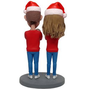 Gelukkig Nieuwjaar kerstcadeau aangepaste paar Bobblehead