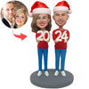 Gelukkig Nieuwjaar kerstcadeau aangepaste paar Bobblehead