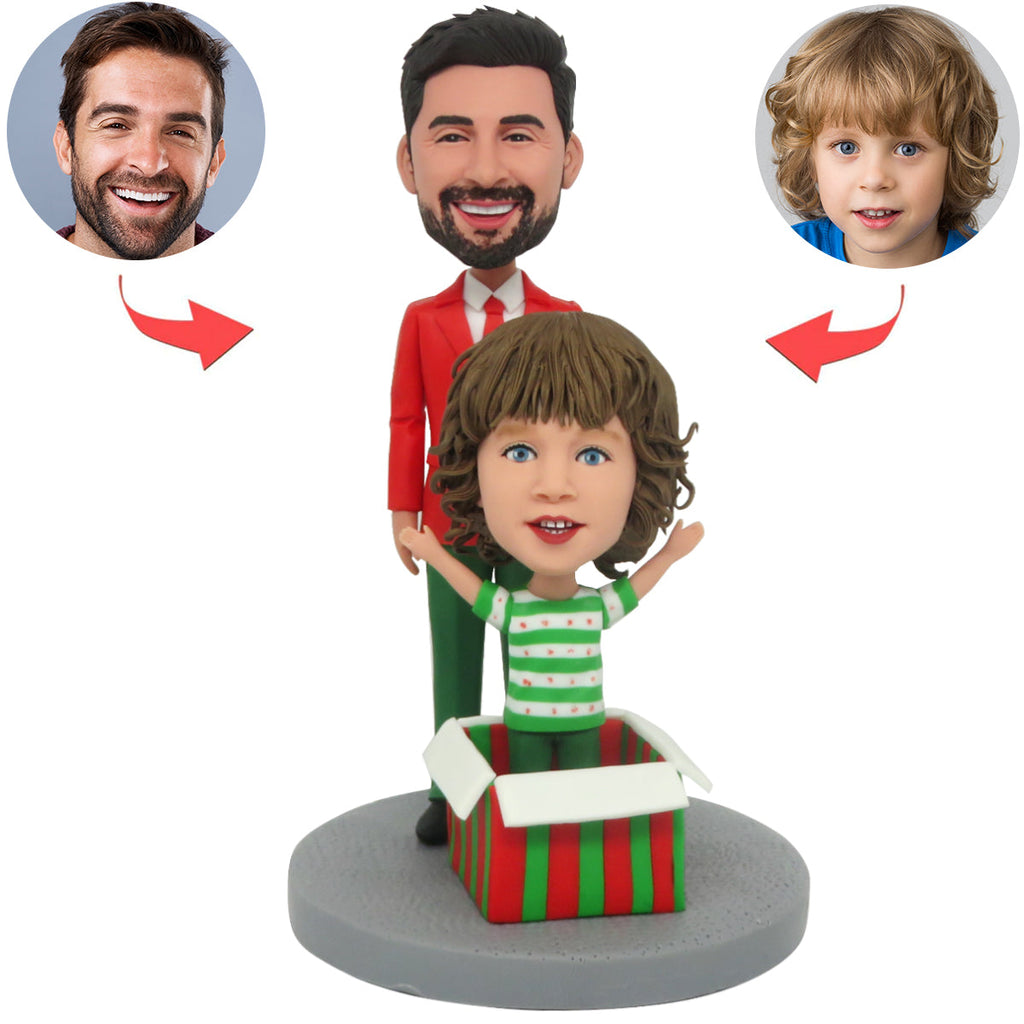 Kerstcadeaus aangepaste ouder en kind Bobblehead