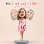 Custom Girl Bobbleheads with Pink Plaid Dress