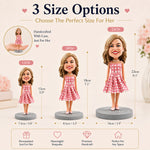Custom Girl Bobbleheads with Pink Plaid Dress