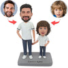 Aangepaste Bobblehead met vader en kind