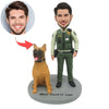 Aangepaste politieagent Bobblehead met hond